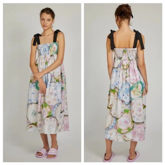 Rachel Antonoff Mindy China Plates Midi Dress - Picture 5 of 12